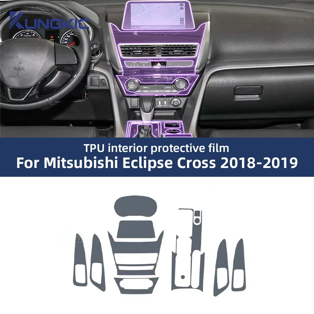 For Mitsubishi Eclipse Cross 2018-2019 Navigation Screen Gearbox Automotive Interior TPU Protective Film Anti-Scratch Sticker