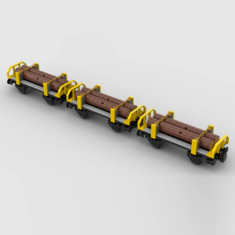 City Car Model MOC Building Bricks Logging Cargo Train Carriage Modular Technology Gifts Holiday Assemble Children Toys Suit