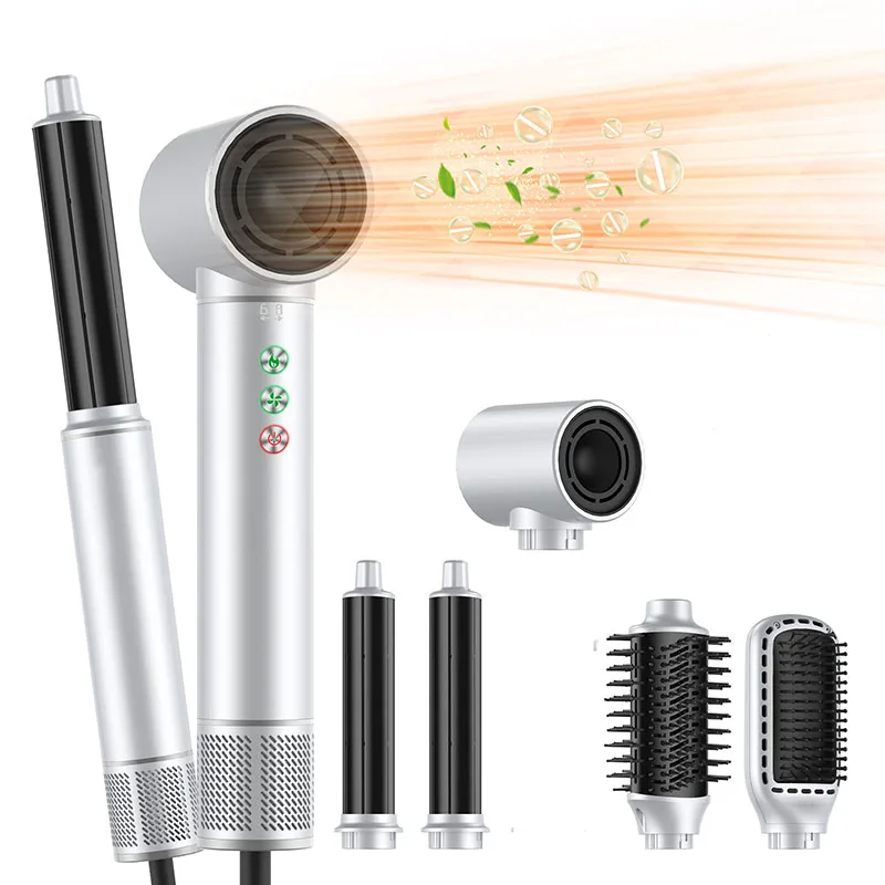 5 في 1 عالية السرعة الهواء الساخن فرشاة مجفف الشعر الأيونية مجفف للنفخ للتصفيف وتجعيد مجفف للنفخ تصفيف أداة مشط كهربائي