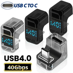 140W 40Gbps Fast Charging USB C Male To Type C Female Adapters USB4.0 U Shape 180°Angle Converters High-speed Phone Connectors