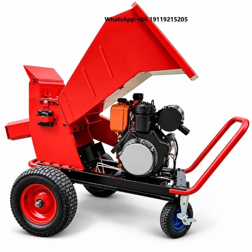 Wood Chipper Machine   Tree Branch Shredder Mobile Wood Chipper for Garden and Landscaping Waste