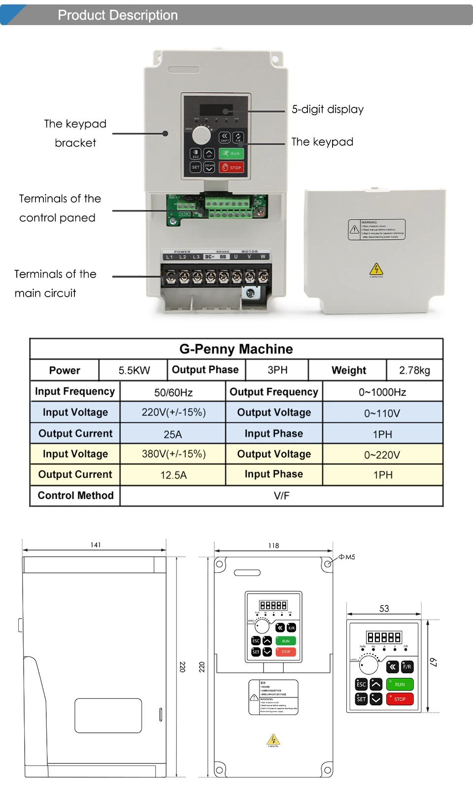 G-Penny 4,5 kW ER20 Spindel mit Kugeldüse, Wasserkühlung, Granitbearbeitung, 100 mm &Inverter&Halterung – Detail 11