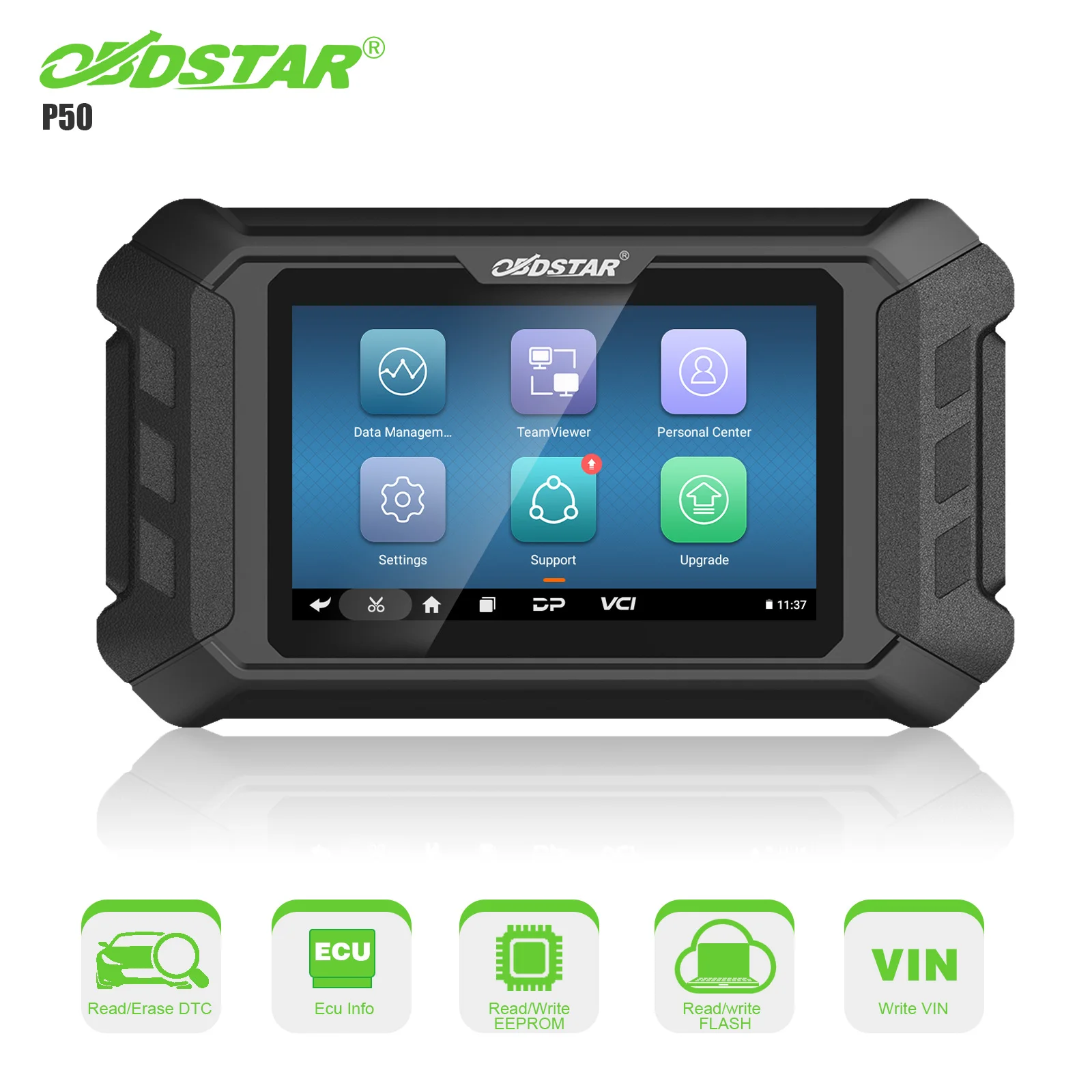 OBDSTAR P50 Reinicio de airbag+PINCODE Cubiertas de equipo de reinicio de airbag inteligente 91 marcas y más de 12200+ECU Número de pieza con P004