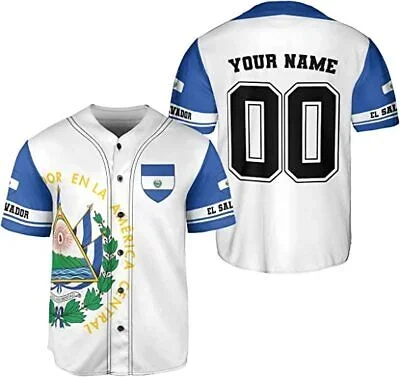 Custom Name Love EL SALVADOR Country Salvadorans 3D Printed Baseball Jersey Summer Shirt Men's Tops Tee Oversized Streetwear