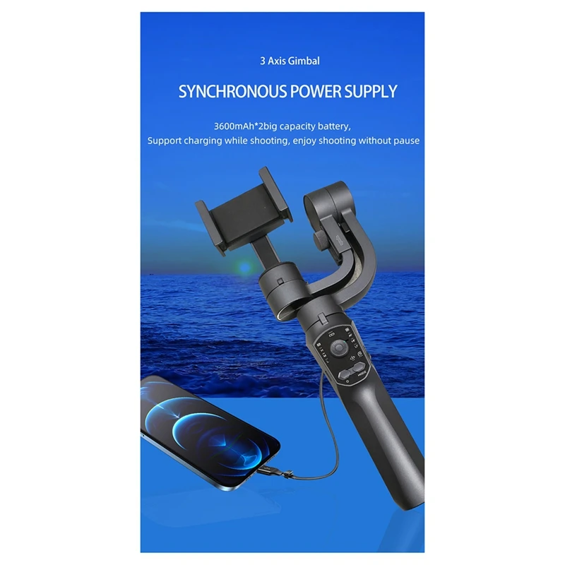 Stabilisateur de cardan pour Smart Morning, suivi du visage pris en charge, n'aime des roues, prise de vue automatique, photos de gardien, 3 axes