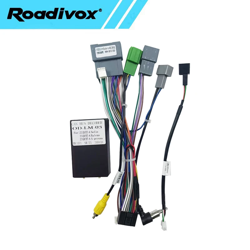 

Кабель-адаптер Roadivox для автомобильной аудиосистемы с 16-контактным разъемом для Android-радио, подходит для Suzuki Solio, Baleno, S-Presso 2022-2023