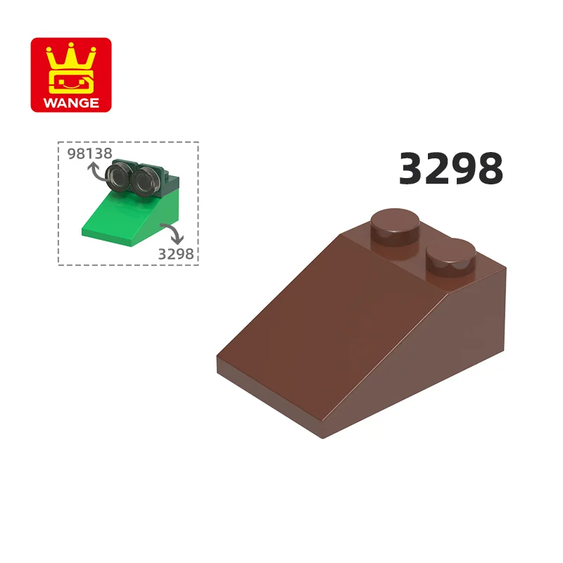 Wange 3298 100g/75PCS 2x3 Slope Building Block Moc Color Roof  Compatible with Brick DIY Children's Toy Assembly Gift Box