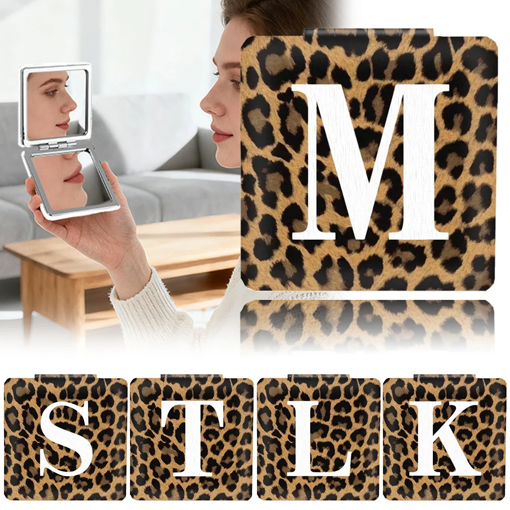 Portable Handheld Magnifying Makeup Mirror Women Portable Cosmetic Mirror For Pocket Purse Folding Double-Sided Mirror For Trave