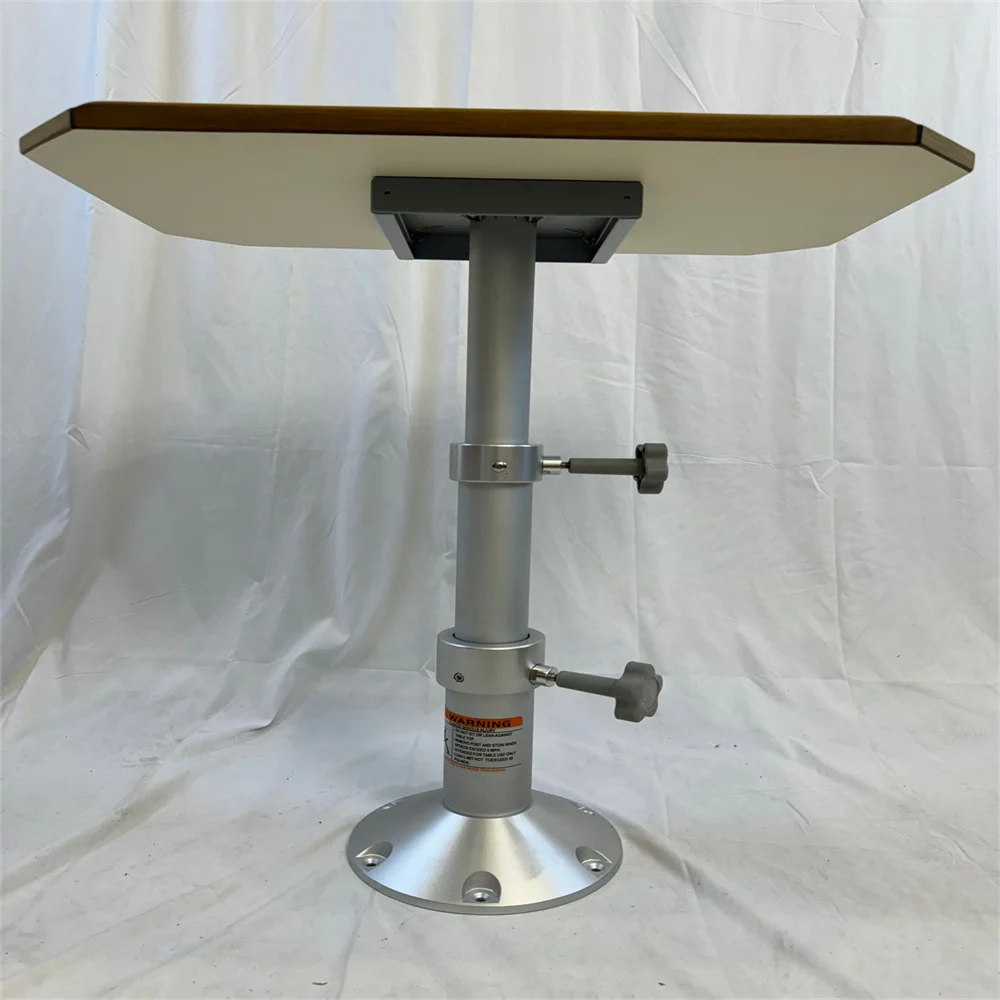 Aluminum Two Stage Adjustable Table Leg Pedestal Base Mount 295-690mm,11.6-27.2 Inch Marine Boat RV P3