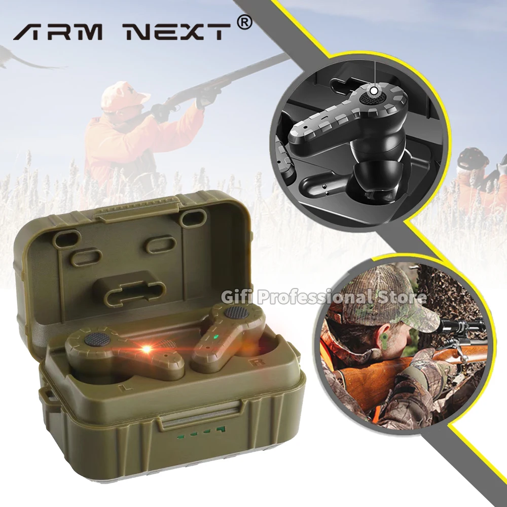 ARM NEXT In-Ear Electronic Ear Earbuds Shooting Protection NRR 27dB Earplug Noise Reduction Cancellation Earmuff For Hunting