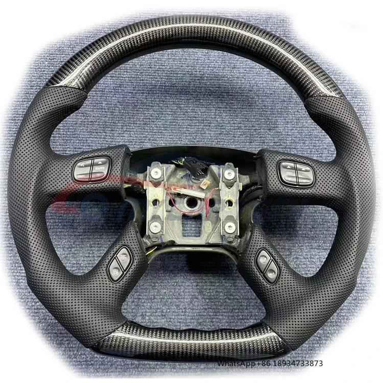 For Chevy corvette Malibu XL silverado Blazer GMC Hummer H2 Carbon Fiber Steering Wheel alcantara Paddle LED RPM Handlebars
