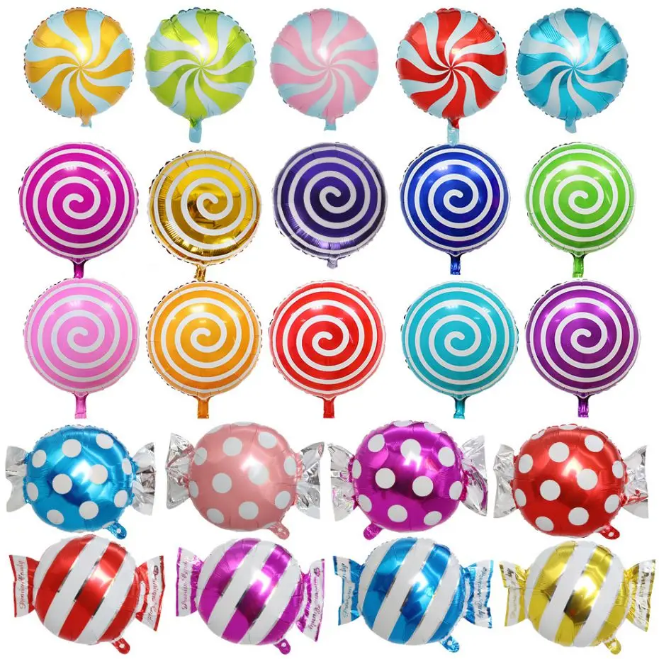 18 inch Candy Aluminum Balloon Children's Birthday Party Decoration Balloon Lollipop Aluminum Foil Balloon Kids Helium Balloon