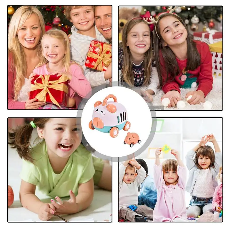 Empurrar carro brinquedo dos desenhos animados animal inércia veículo de corrida bonito animal pressionando veículo de fricção deslizante habilidades motoras finas brinquedo para meninos