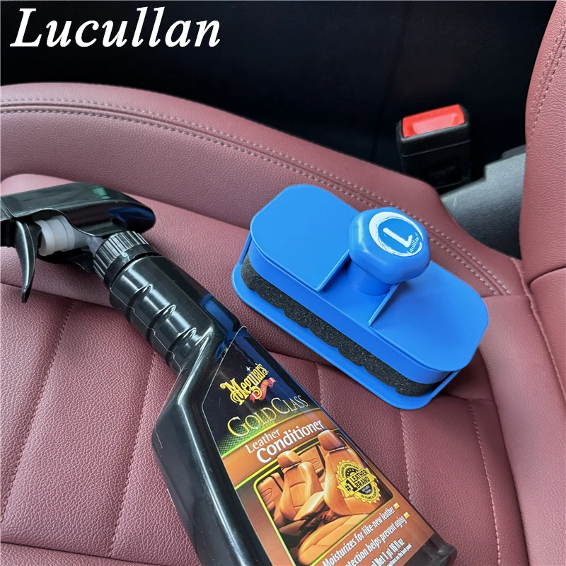 Lucullan Tire Shine Applicator with Storage Box Car Tire Polishing Sponge Perfect for Applying Tire, Wet, Gel, or Balm