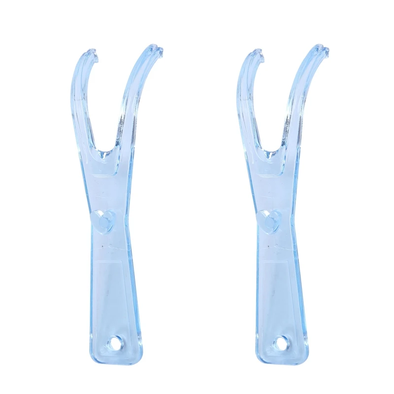 2X  Floss Holder Aid Oral Picks Teeth Care Interdental Convenient Durable Teeth Cleaning Blue