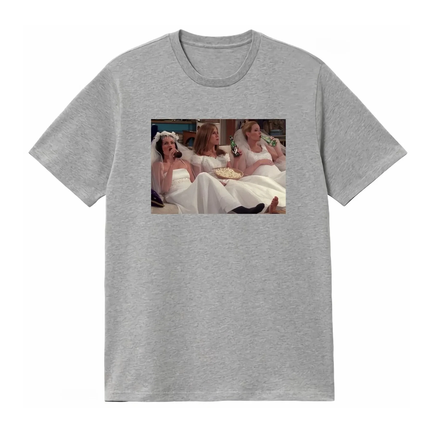 2026 Friends Rachel Green Monica Geller Phoebe Buffay in Wedding Dress Men's T Shirt for Bridal Party Vintage Stretched Summer