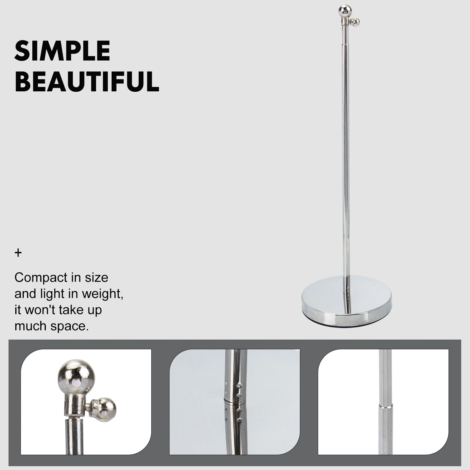 Flag Telescopic Flagpole Office Decoration Desk Base Stand Stainless Steel Household Holder