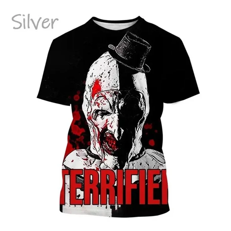 Summer Horror Movie Horror 3D Printing T Shirts Men\'s Casual Fashion Thriller Clown Halloween Short Sleeve Fun Cool T Shirt Tops