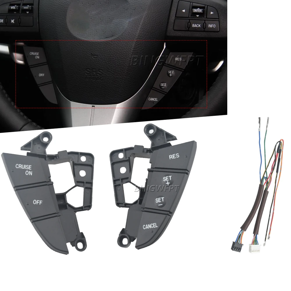 Steering Wheel Button Cruise Control Switch For Mazda 3 BL CX-5 CX5 CX-7 CX7 2008-2013