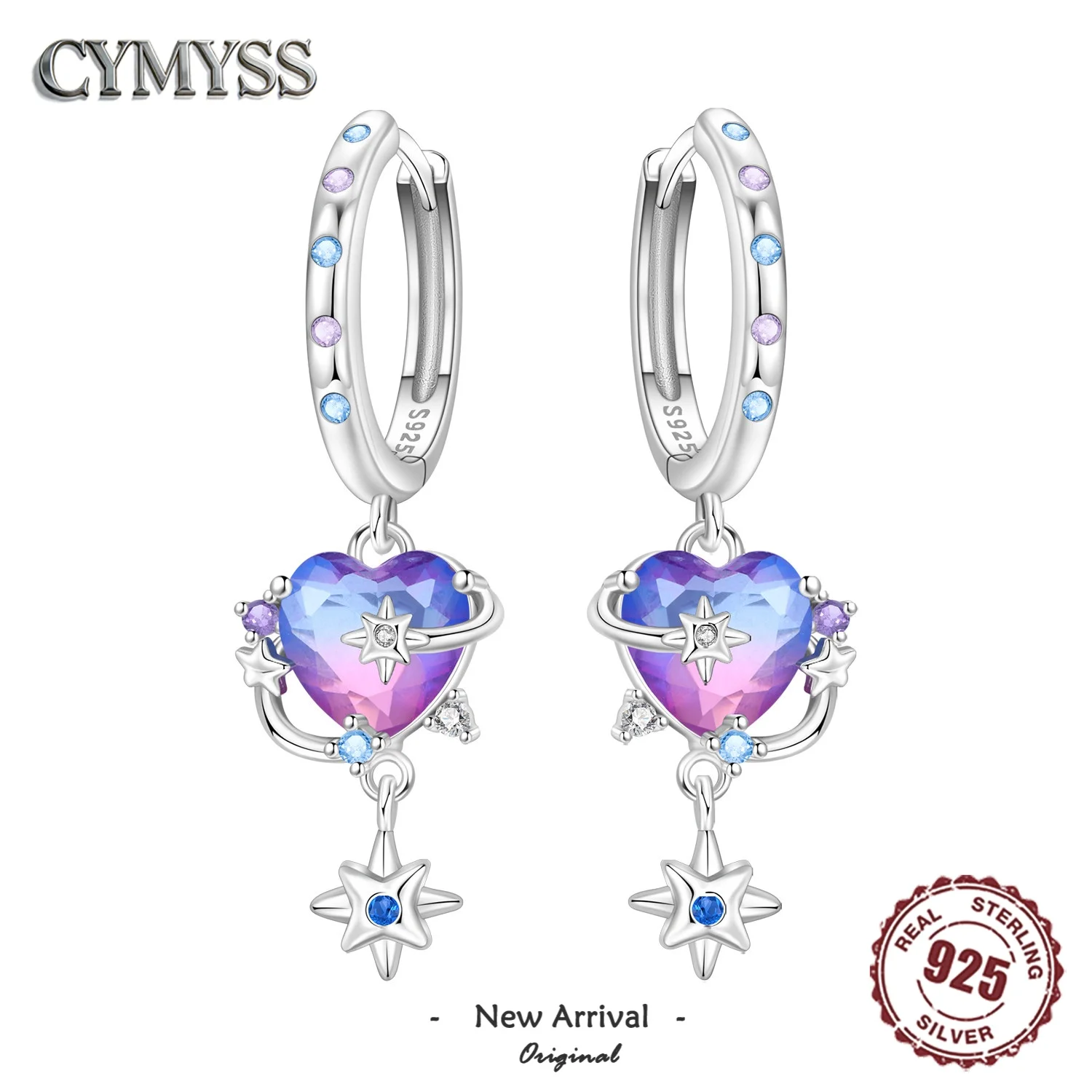 Elegant 925 Sterling Silver Heart-Shaped Earrings Fashion Earring for Women Valentine's Day Anniversary and Party Jewellery Gift