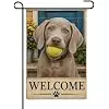 NGZ Silver Lab Ball Welcome Garden Flag 12x18 Inch Linen for Dog Garden llz