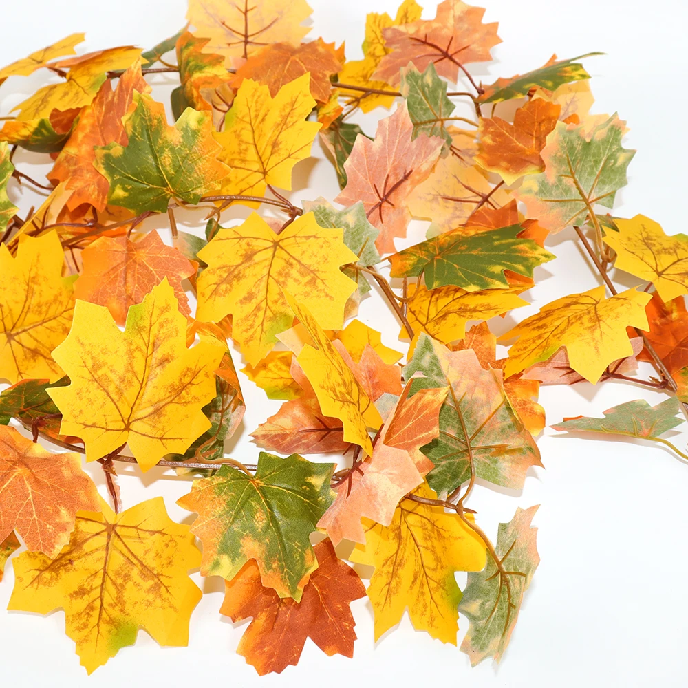 Thanksgiving Dekorationen Herbst Ahorn Rebe Girlande Künstliche Herbst Herbst Laub Girlande Hochzeit Kamin Dekor Halloween Party – Detail 23