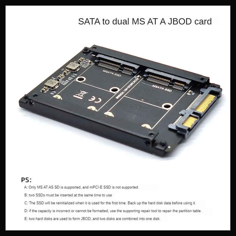 MSATA To SATA Adapter Expansion Card 6Gbps Converter Board Riser Card For Windows Linux 10 OS