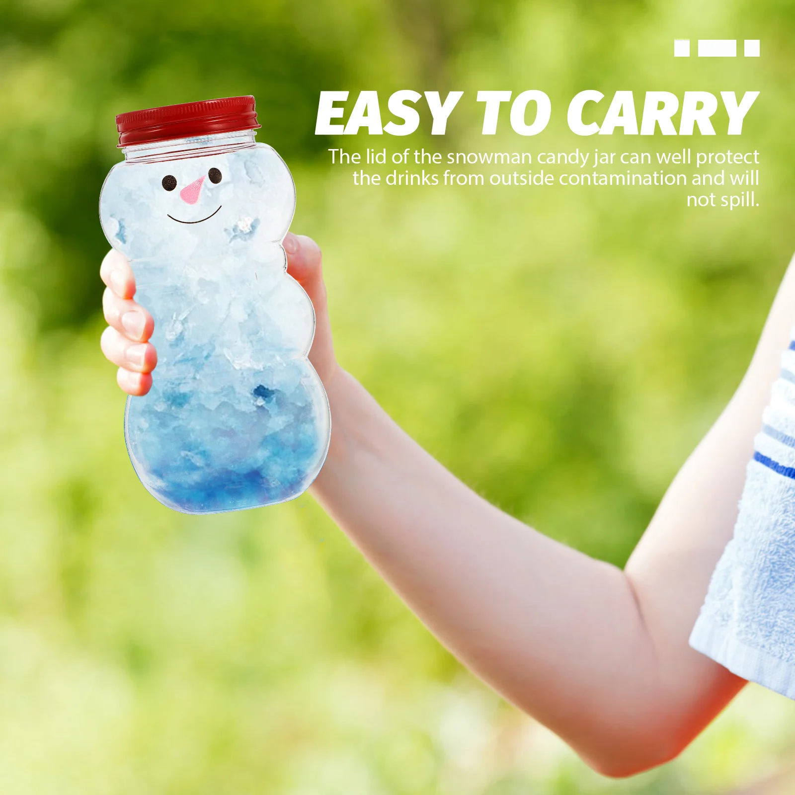 

10Pcs Adorable Snowman Juice Bottles Empty Beverage Bottles with Caps Portable Packaging for Milk Tea Drinks Candy Storage Gift