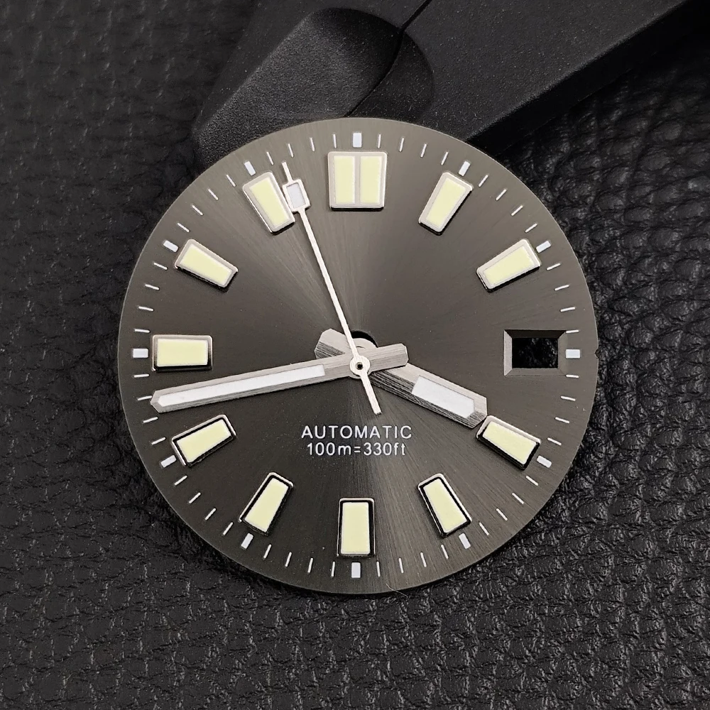 28.5mm Green Luminous Watch Dial NH35 Hands Fits NH35 NH36 Movement Accessories Mechanical Watch Part NH35 Dial Watches Man