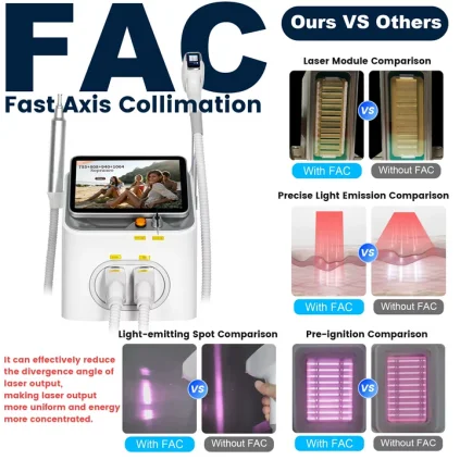 New Upgrade 5000W FAC 2-in-1 Professional 4-Pole 808 Diode Lase Hair Reduction Picosecond Lase Tattoo Pigment Spot Carbon Peel