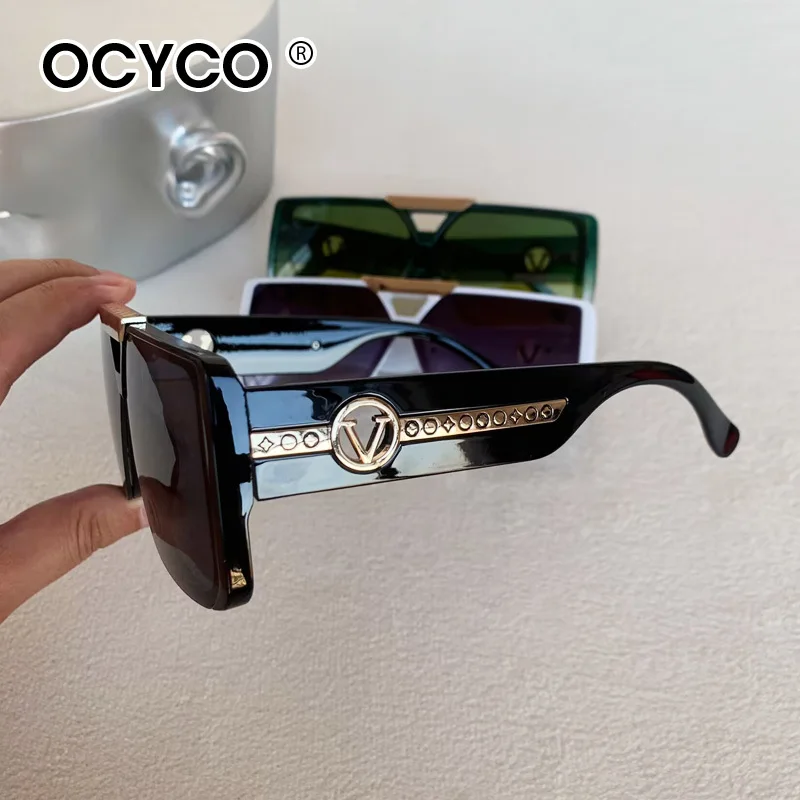 Vintage Quadratische männer Sonnenbrille Marke Designer Brief V Sonnenbrille Frauen Fahren Gläser UV400 Brillen – Detail 6