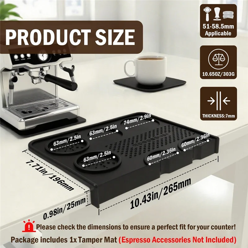 AAAN-For Espresso Machine Accessories-Food Grade Silicone Pad, Coffee For Espresso Tamping Mat, Tamper Mat