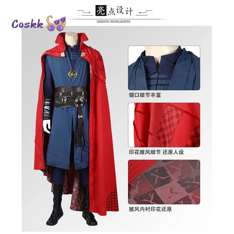 Dr. Steven Cosplay superhéroe extraño en el multiverso de la locura capa trajes Halloween carnaval Doctor Stephen disfraz