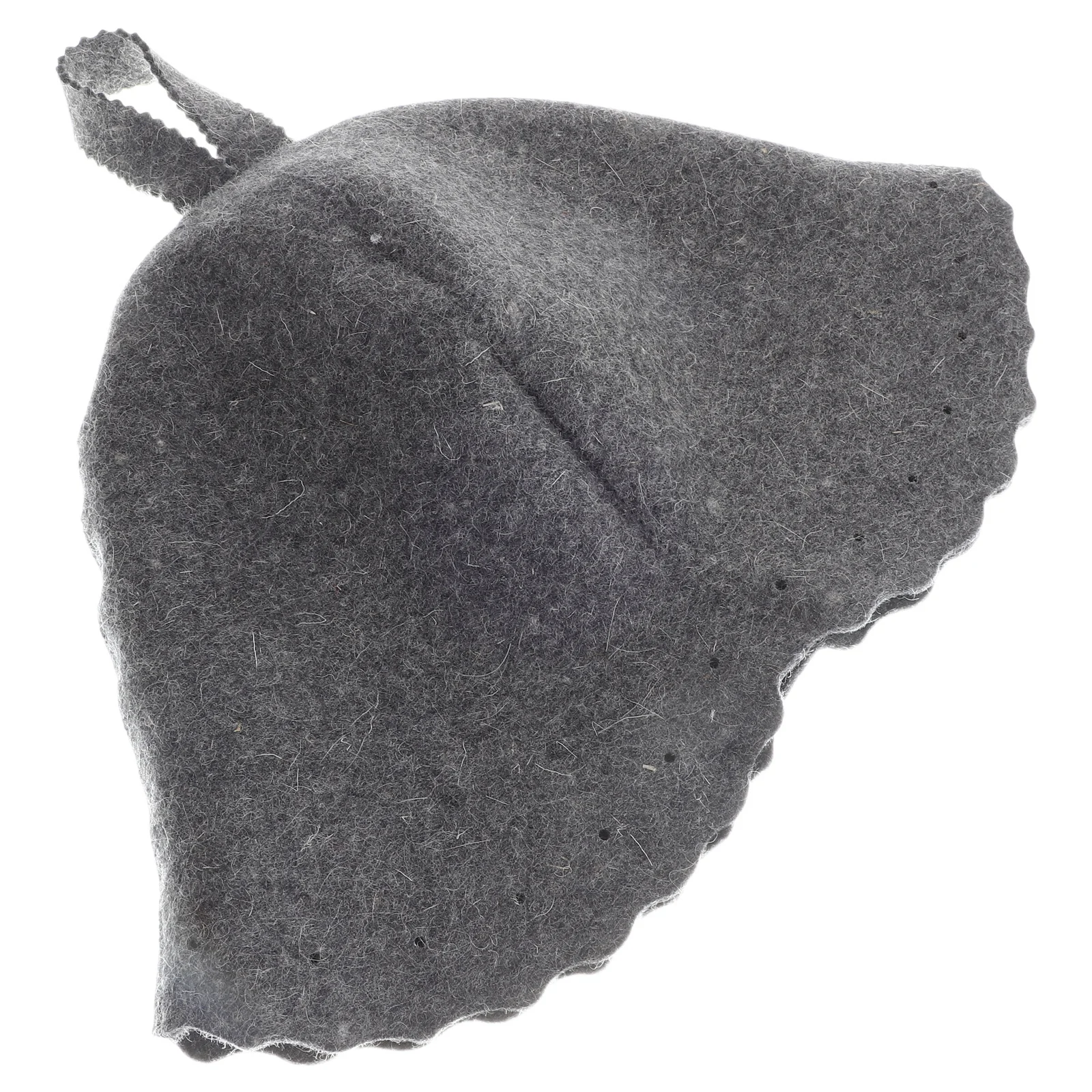 

Hat Grey Felt Wool Sauna Cap Scalloped Absorbent Steam Room Hat For Russian Banya Spa - Reusable Sauna