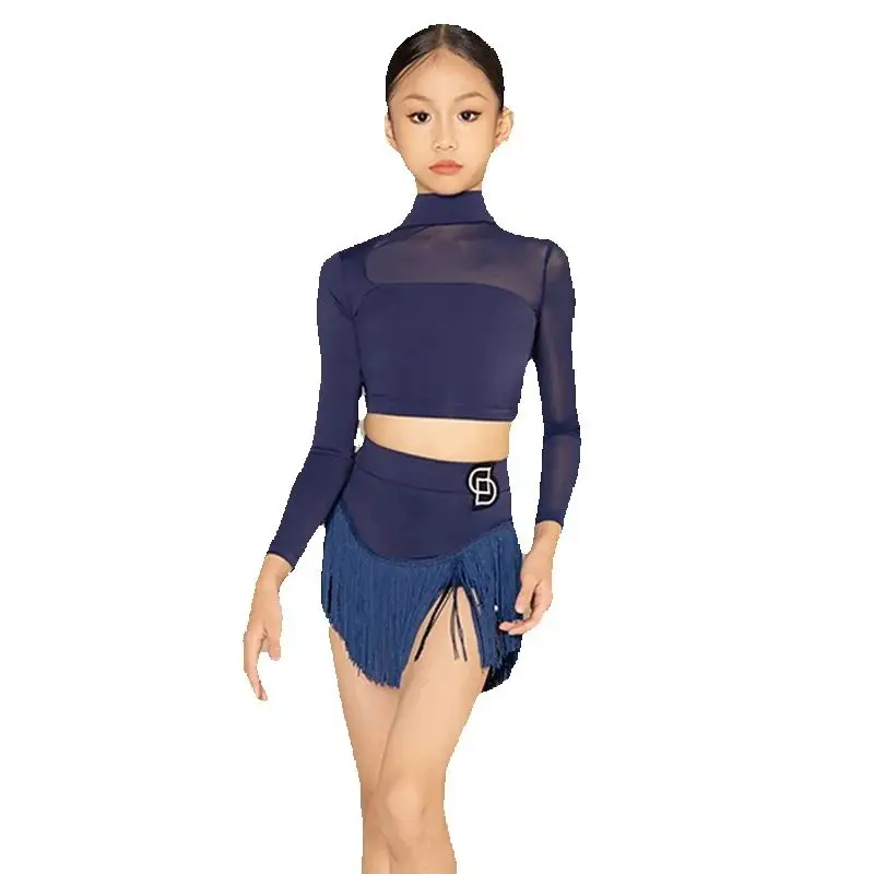 Children'S Ballroom Dance Competition Clothing Girls Latin Dance Performance Costumes Kids Dancing Practice Suits DW10416 - Image 6