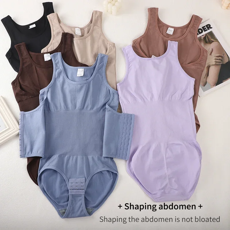 Bodysuit Shapewear Double Breasted Tummy Control Body Shaper Postpartum Slimming Woman Waist Trainer Flat Belly  Comfort Corset