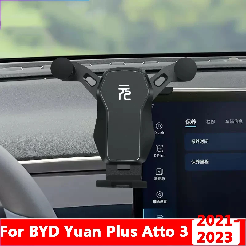 

For BYD Yuan Plus Atto 3 2021 2022 2023 Car Mobile Phone Holder Air Vent Stand GPS Gravity Bracket Fixed Support Clip Shockproof