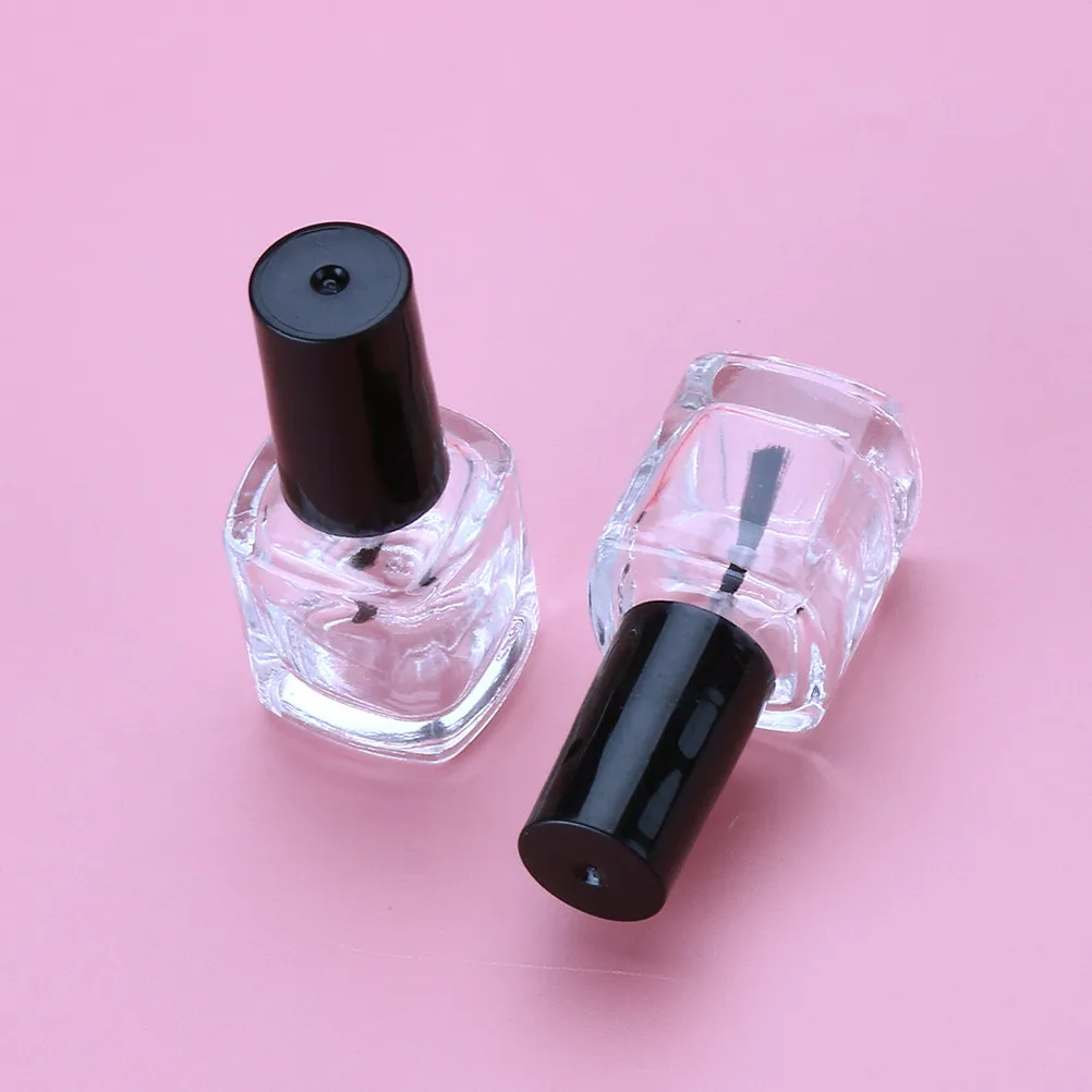 10Pcs Empty Nail Polish Bottles Clear Small Portable Glass Bottles with Premium Brush Leak Proof Container for DIY Travel