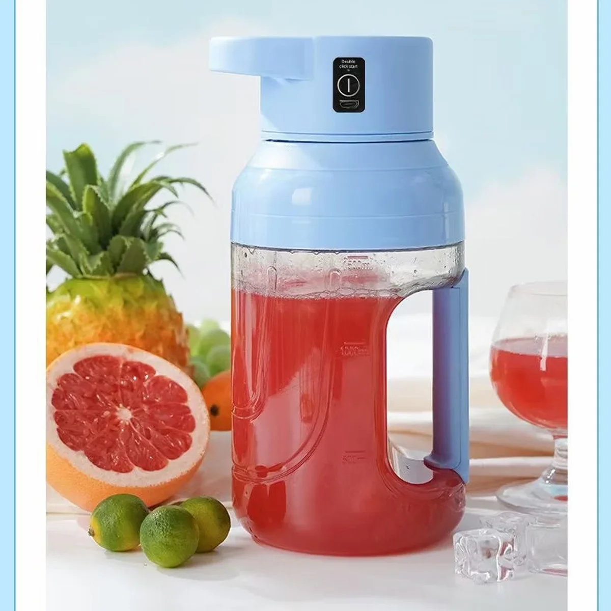 Ton-Ton Bucket Juice Extractor Cordless Large Capacity Portable Juice Cup Juicing Ice Crusher Electric Juice Bucket