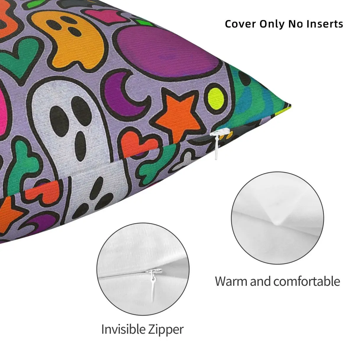 مخيف وممتع هالوين نمط مربع المخدة غطاء الوسادة كيس وسادة رمي غطاء وسادة للمنزل أريكة غرفة المعيشة