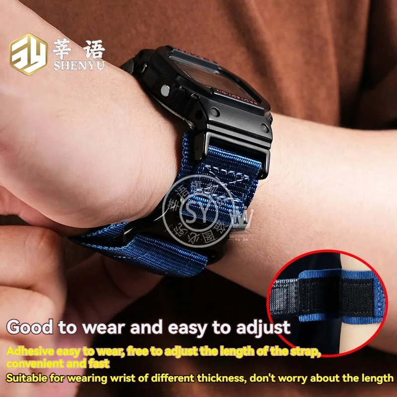 FOR Casio DW-5600/G-5600/GW-B5600/GW-M5610 Nylon sports men's watch strap with a special modified interface, suitable