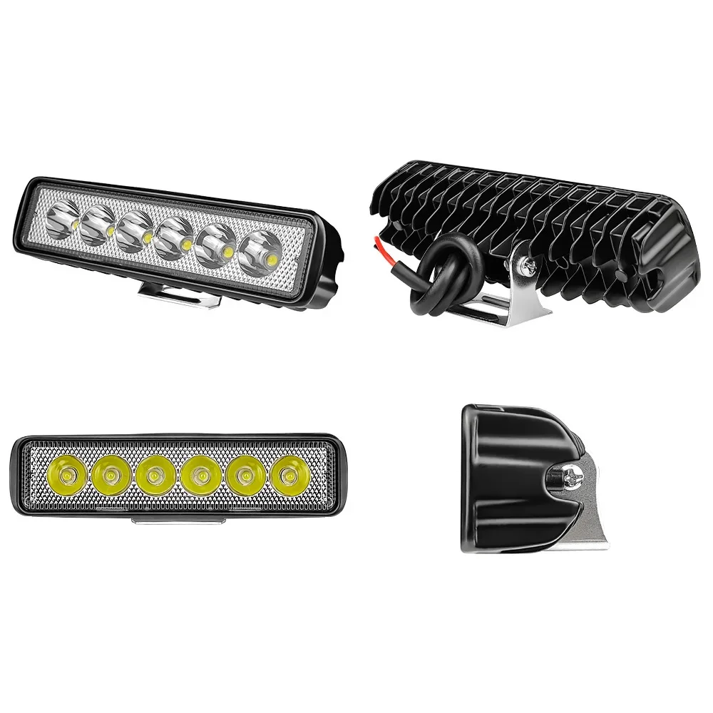 Car LED work light a word 6 inches 6 lights 18W spotlight excavator engineering car reverse lights spotlights