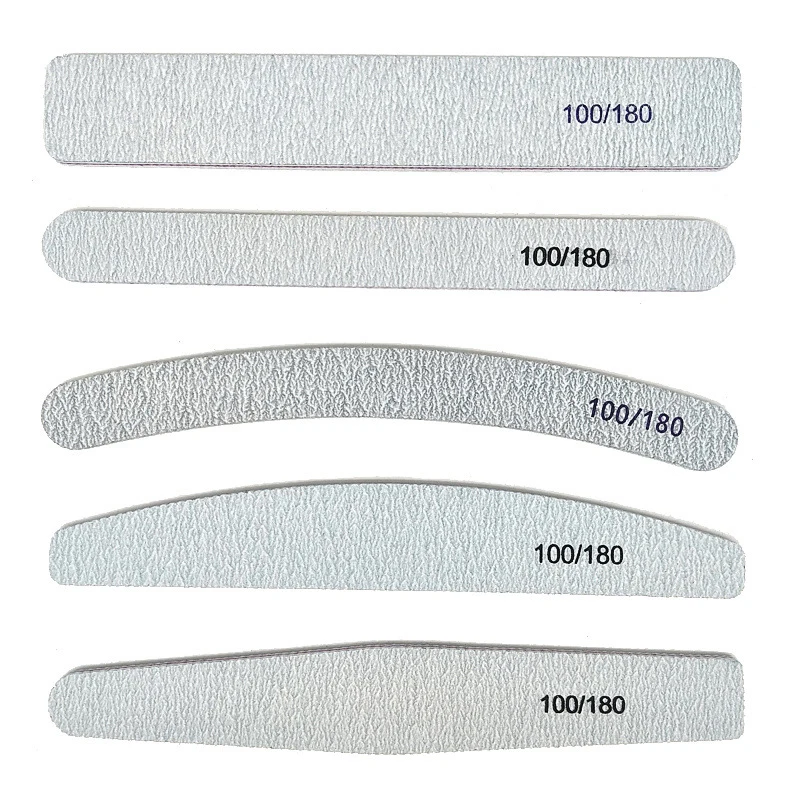 洗える両面ネイルファイル,研磨ツール,プロのサンドペーパー,紫色のコア,灰色の砂,美容院,5個