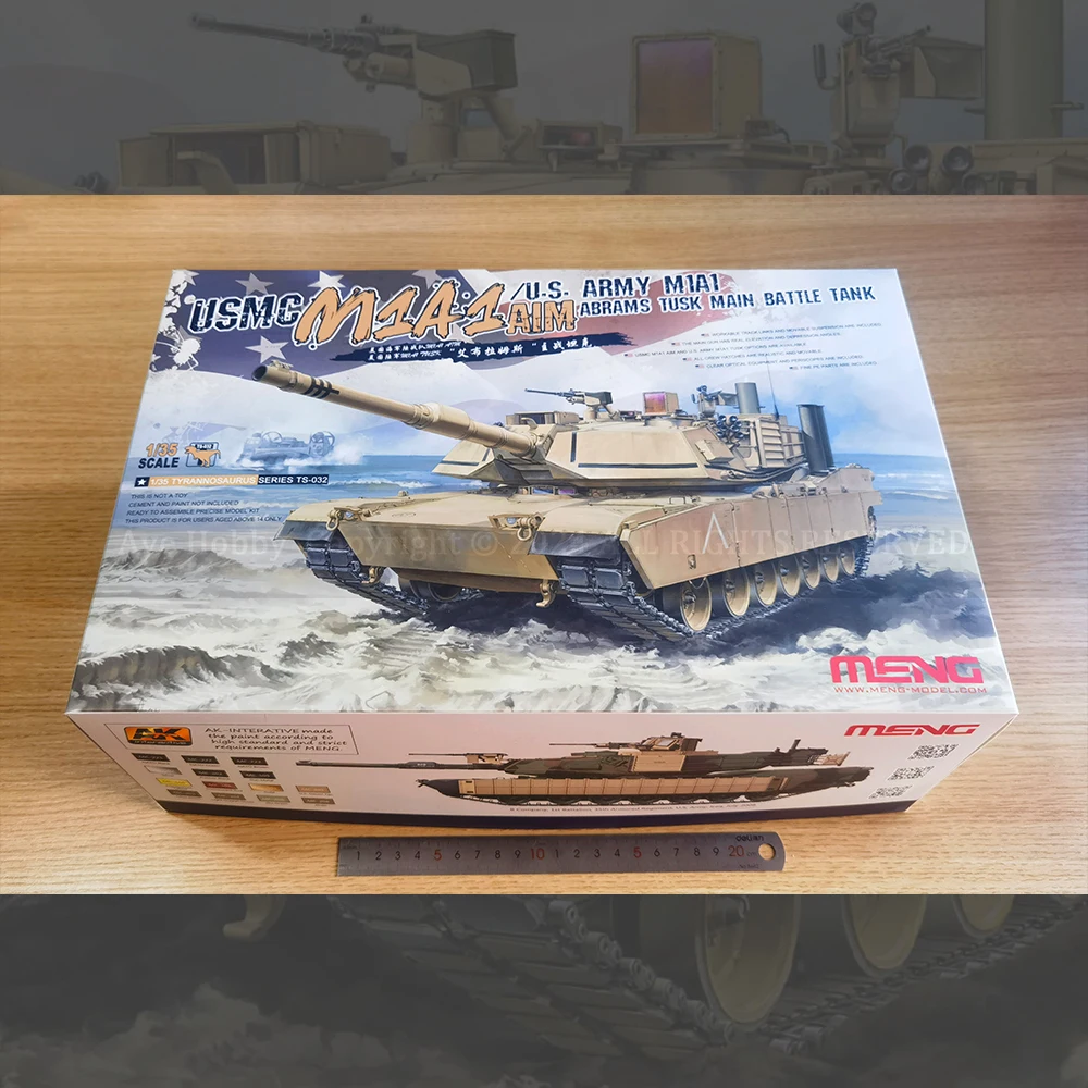 Special Offer [MENG] TS-032 1/35 USMC M1A1 AIM / U.S. ARMY M1A1 Abrams Tusk MBT (Plastic Model Kit)