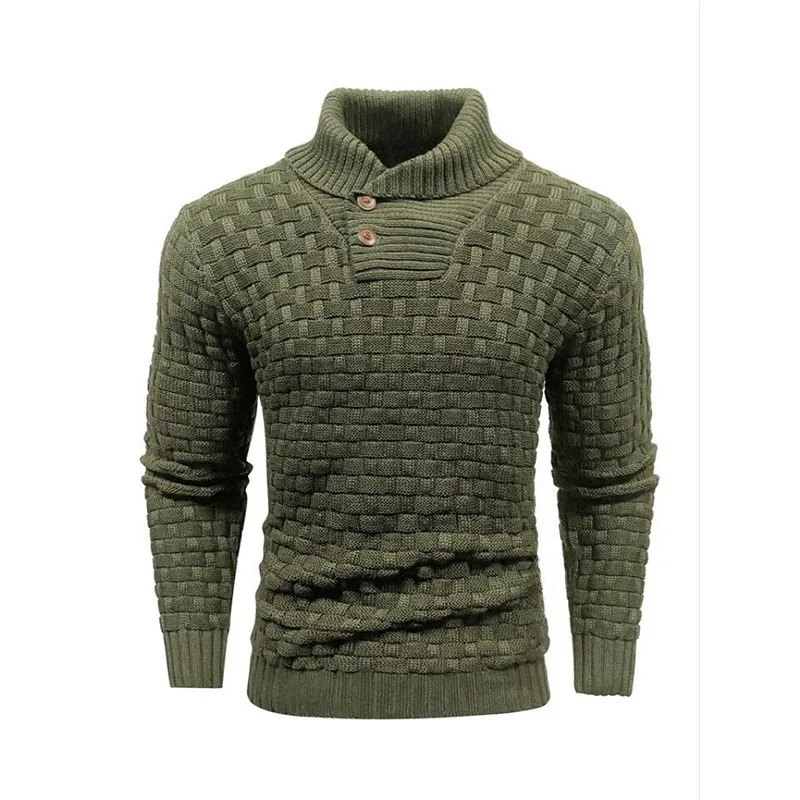 

Men’s Knitted Sweater Casual Crew Neck Warm Long Sleeve Comfortable Pullover Textured Ribbed Edge High Quality Top US Size