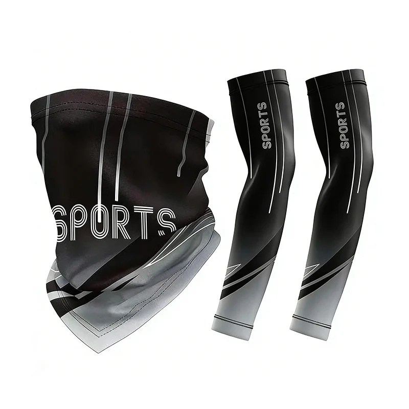 

Summer Arm Sleeve Mask Set Sun Protection Cycling Driving Arm Cover Face Mask Elastic Hiking Tourism Sports Ice Sleeve Masks