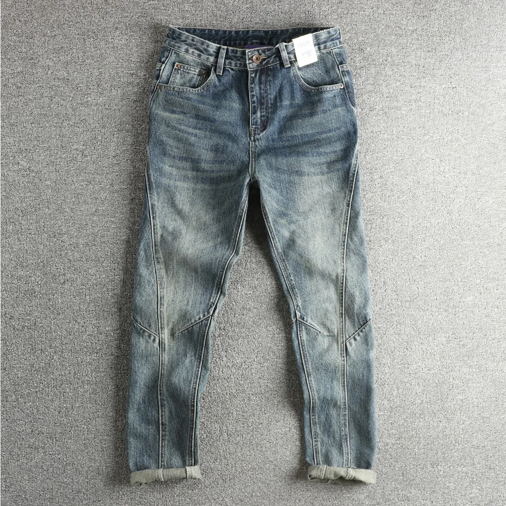 

Мужские джинсы трехмерного кроя, потертые, свободные, прямые, модные молодежные повседневные брюки в стиле ретро.