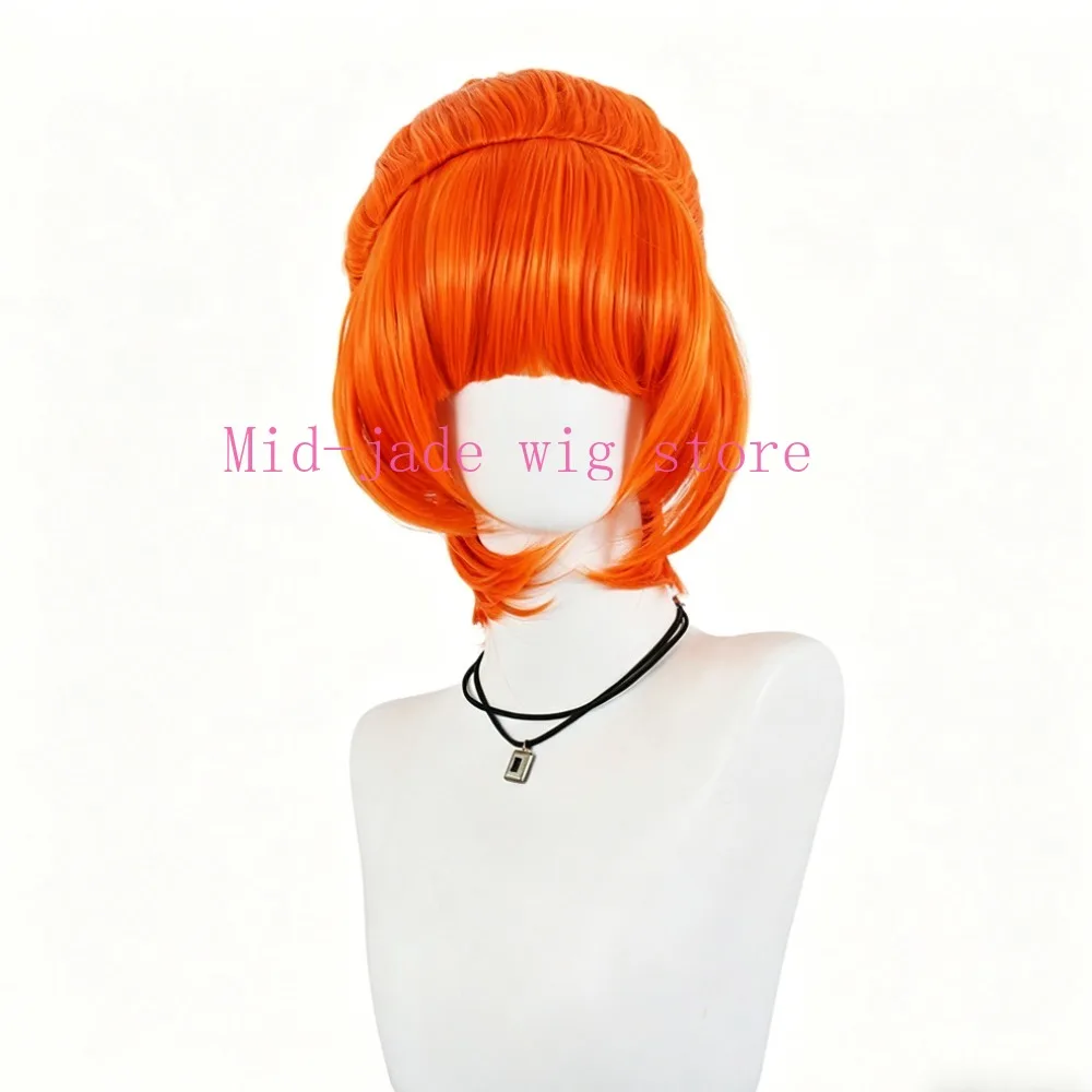 Lucy Inspired Orange Bun Cosplay Wig Short Hair Character Style Wig for Costume Party Photography