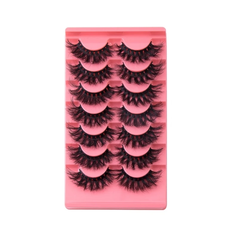 7 pairs/Tray Bushy russian curl strong flexible cotton Band Natural Long False eyelashes extention with Personalized