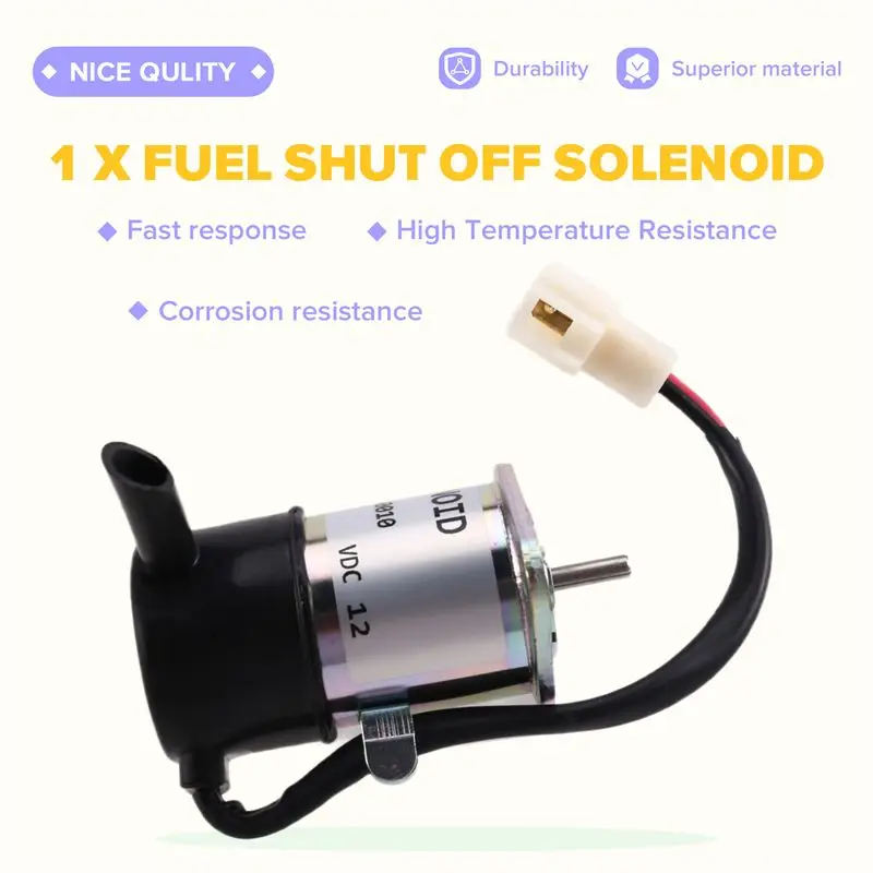 A01K-Fuel Shut Off Solenoid(16271-60010 16271-60012) 12VDC For Kubota Engines For Kubota Tractor Models BX2200D F2400